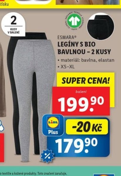 Esmara Legíny s bio bavlnou - 2 kusy