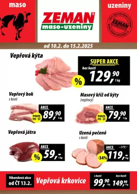 akční leták ZEMAN maso - uzeniny 10.2.2025-15.2.2025