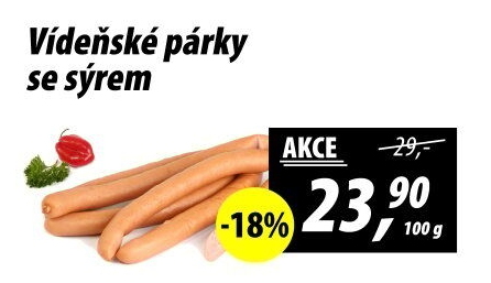 Párky vídeňské se sýrem