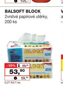 BALSOFT BLOCK 2vrstvé papírové utěrky, 200 ks