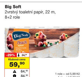 Toaletní papír 2vrstvý Big Soft