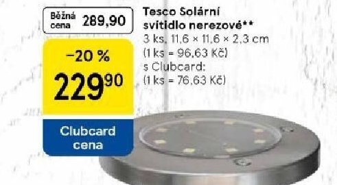 Tesco Solární svítidlo nerezové