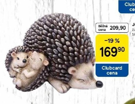 Ježci rodinka zahradní dekorace