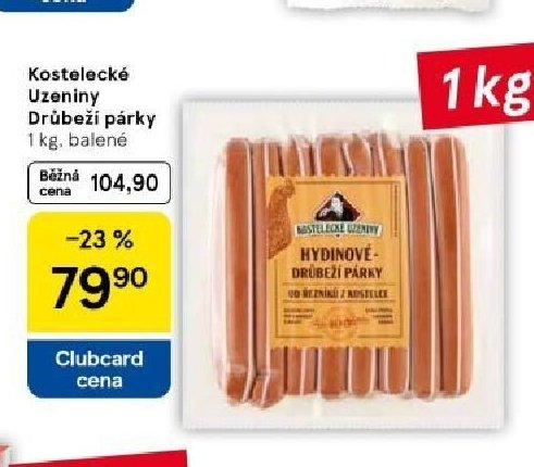 Kostelecké Uzeniny Drůbeží párky 1 kg