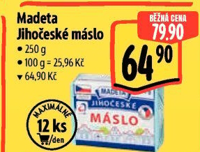 Máslo Jihočeské Madeta