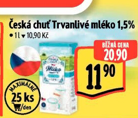 Mléko trvanlivé Česká chuť - 1,5% polotučné