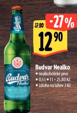 Nealkoholické pivo Budweiser Budvar