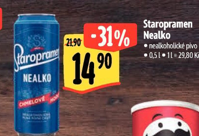 Nealkoholické pivo Staropramen