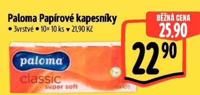Papírové kapesníčky 3vrstvé Paloma
