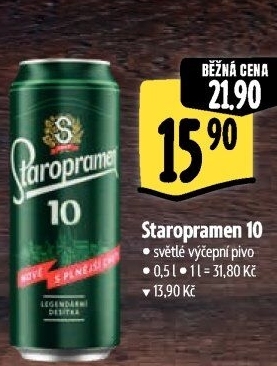Pivo světlé výčepní 10° Staropramen
