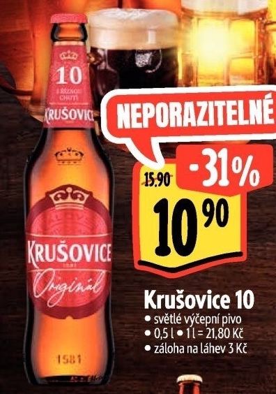 Pivo světlé výčepní Originál Královská 10° Krušovice