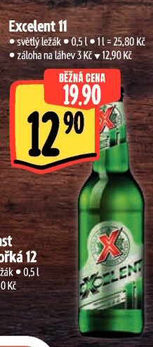 Pivo světlý ležák 11° Excelent