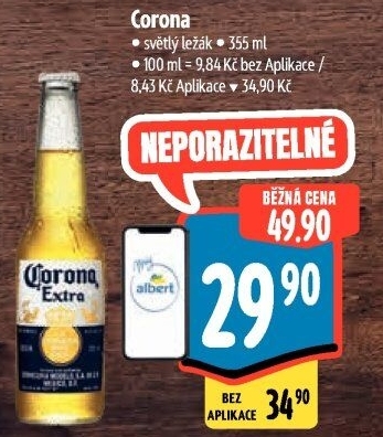 Pivo světlý ležák Corona Extra