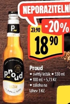 Pivo světlý ležák Proud
