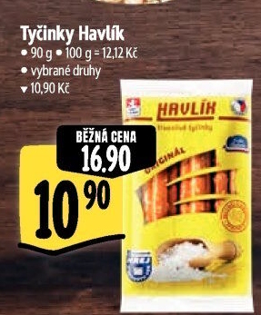 Tyčinky trvanlivé se sýrem a solí Havlík