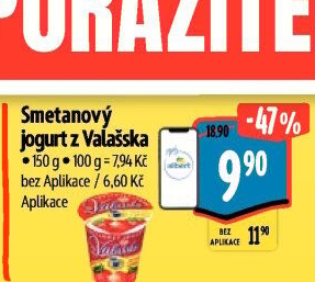Jogurt smetanový ochucený z Valašska Mlékárna Valašské Meziříčí