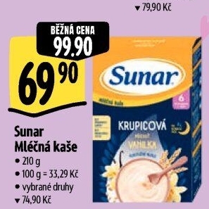 Kaše mléčná Sunar