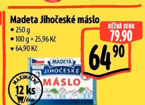 Máslo Jihočeské Madeta