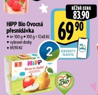 Přesnídávka ovocná Bio HiPP