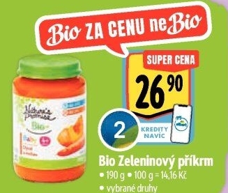 Příkrm zeleninový Bio Baby Nature'
