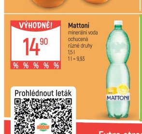 Mattoni minerální voda ochucená
