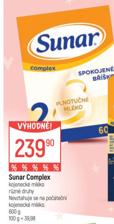 Kojenecká výživa Sunar Complex