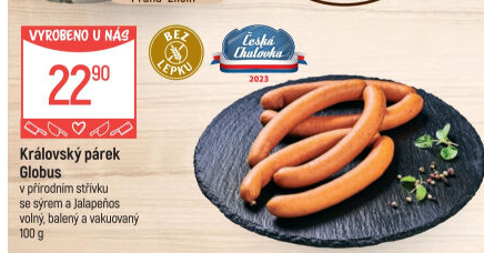Královské párky se sýrem a jalapeňos Globus