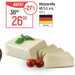 Sýr Mozzarella cihla 45%