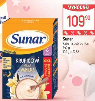 Kaše mléčná Dobrou noc Sunar