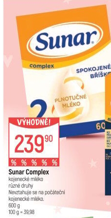 Kojenecká výživa Sunar Complex