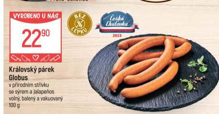 Královské párky se sýrem a jalapeňos Globus
