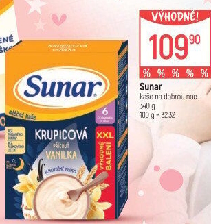 Kaše mléčná Dobrou noc Sunar