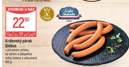 Královské párky se sýrem a jalapeňos Globus