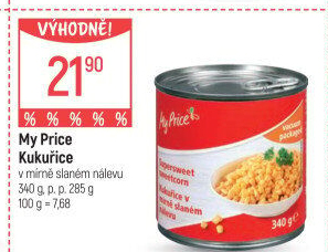 Kukuřice sterilovaná My Price