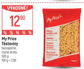 Těstoviny bezvaječné My Price