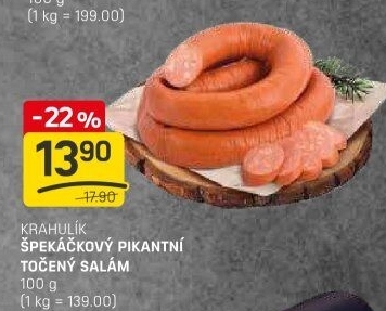 Salám špekáčkový pikantní točený Krahulík