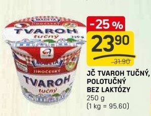 Tvaroh polotučný bez laktózy Jihočeský Madeta