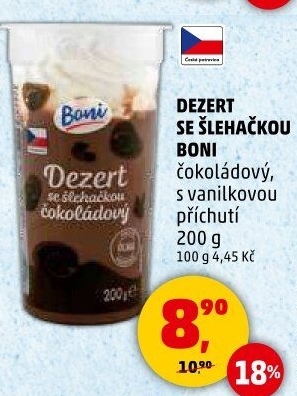 Dezert pudink se šlehačkou Boni