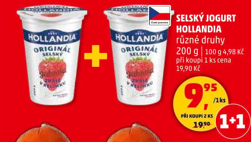 Ochucený jogurt selský Hollandia