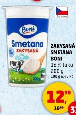 Smetana zakysaná Boni 16%