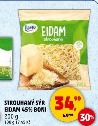 Sýr Eidam 45% strouhaný Boni