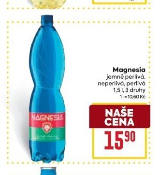 Magnesia jemně perlivá, neperlivá, perlivá
