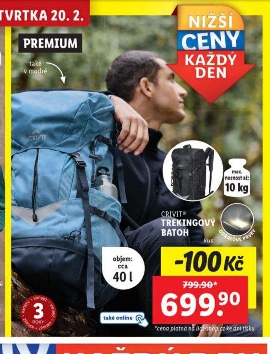 Crivit Trekingový batoh