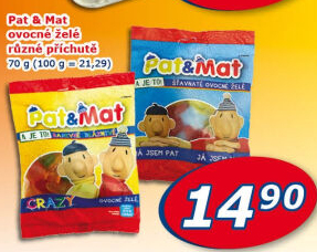 Bonbony želé ovocné Pat a Mat