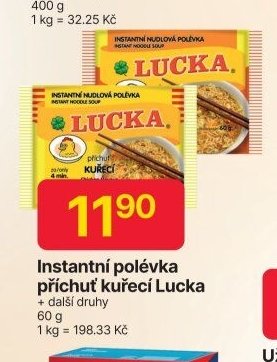 Instantní polévka příchuť kuřecí Lucka