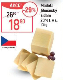 Sýr Eidam Jihočeský 20% Madeta