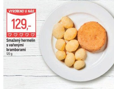 Smažený hermelín s vařenými bramborami