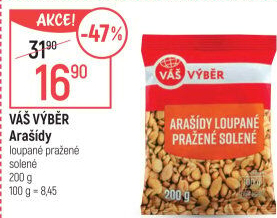 Arašídy pražené Váš Výběr