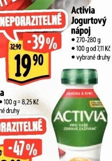 Jogurtový nápoj Activia Danone
