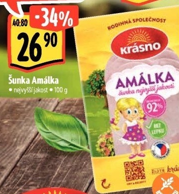 Šunka Amálka nejvyšší jakosti Krásno